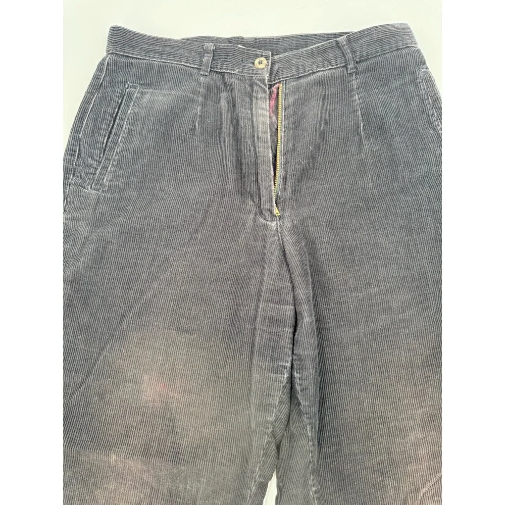 Vintage L.L. Bean Corduroy Pants Womens‎ Size 12 P Petite Black Distressed 90s